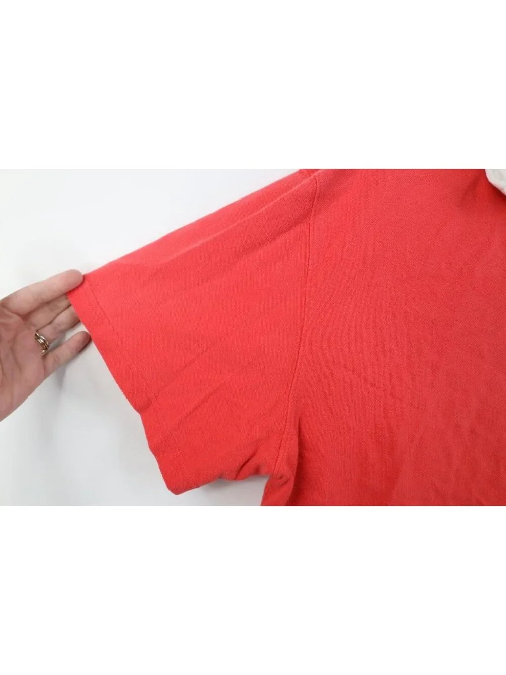 Vtg 90s Ralph Lauren Mens XL Short Sleeve Rugby Polo Shirt Salmon Pink Cotton